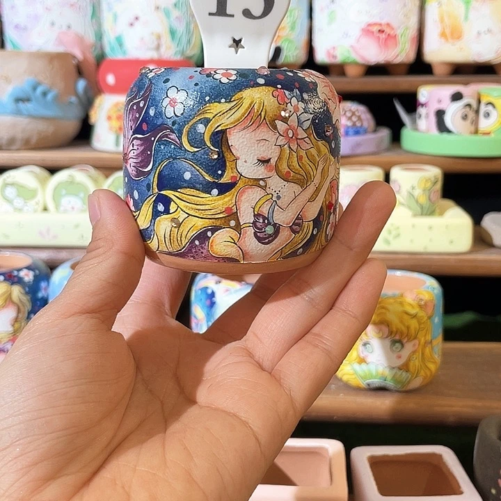13…..手工手绘花盆