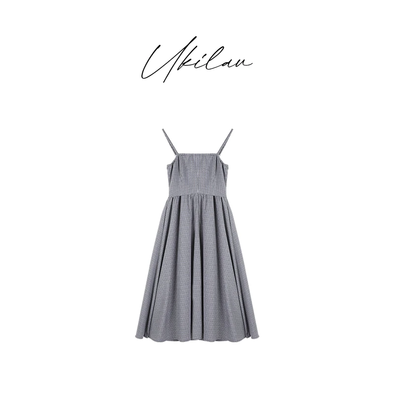 UKILAUyuqi刘妤淇 格纹吊带连衣裙 03521
