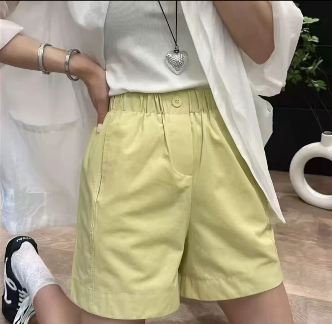 EG大码胖妹妹运动休闲百搭显瘦工装日系高腰速干净版糖果短裤1101