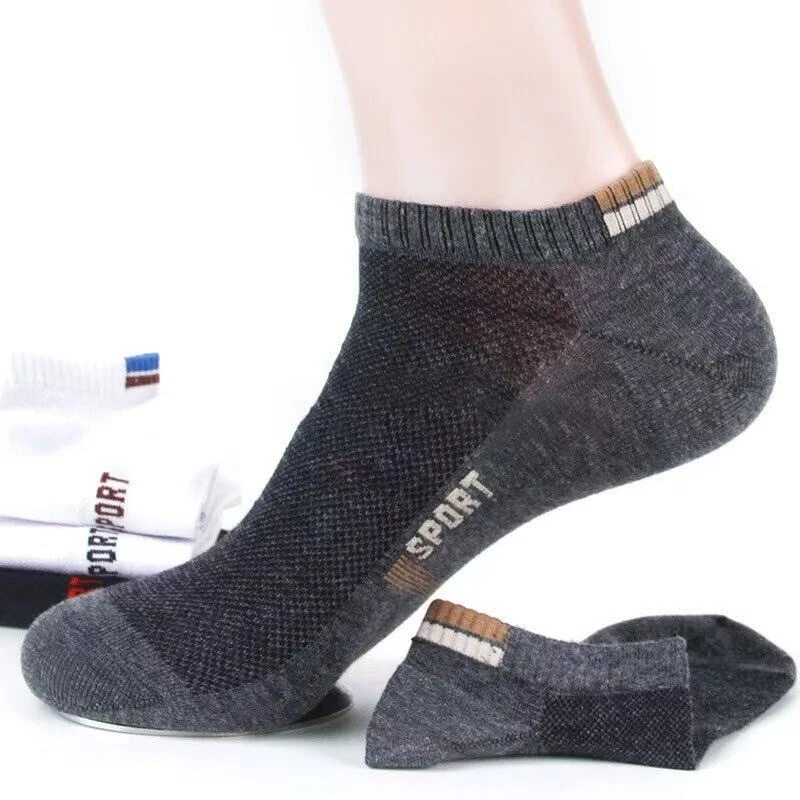 男防臭法式夏季船袜纯色袜薄款透气网眼夏天潮流