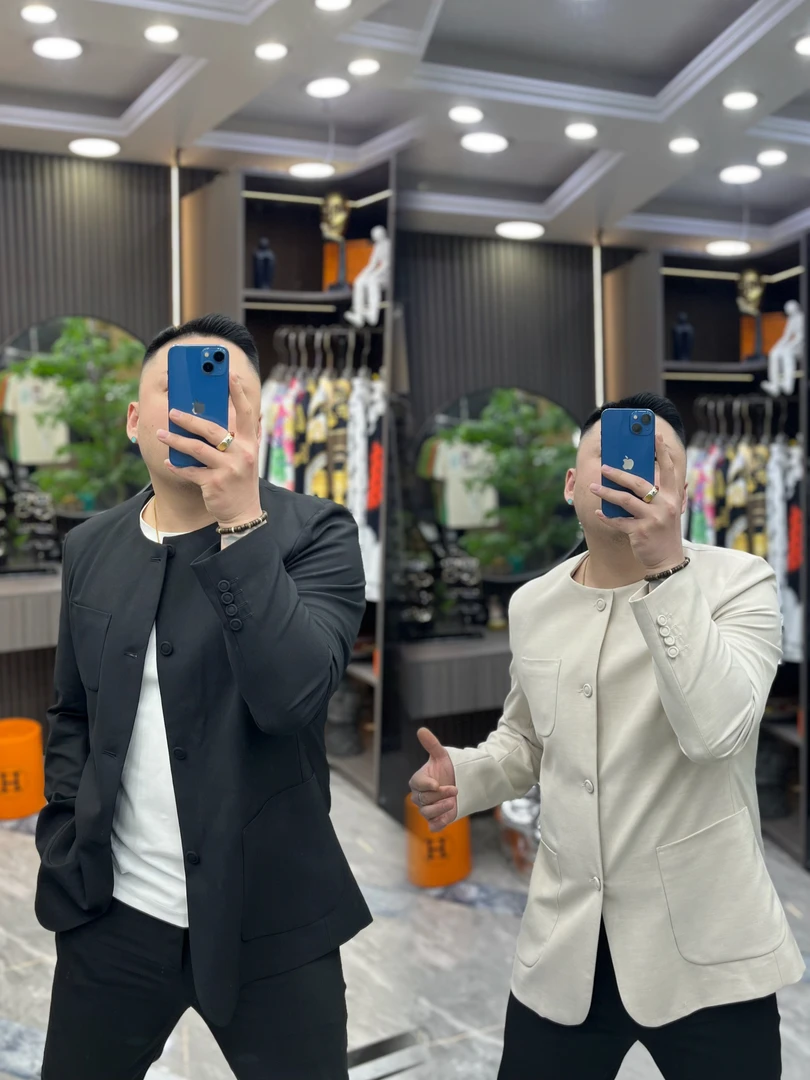 SH轻奢时尚高定男士雅痞无领小香风休闲外套2007