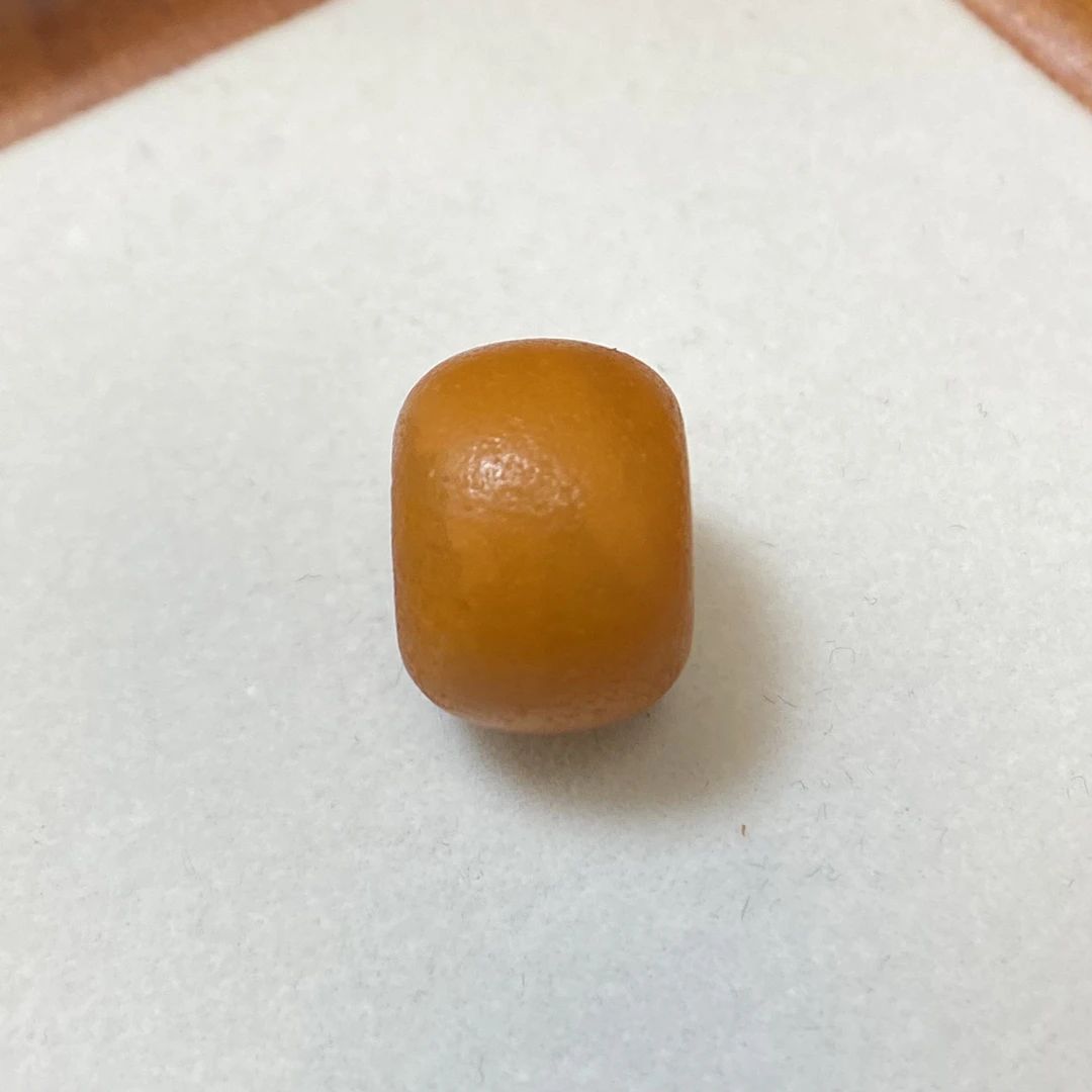 『顺亿天然蜜蜡』橘皮老蜡墩子面包圈尺寸14.6×10.7mm文玩配珠配饰