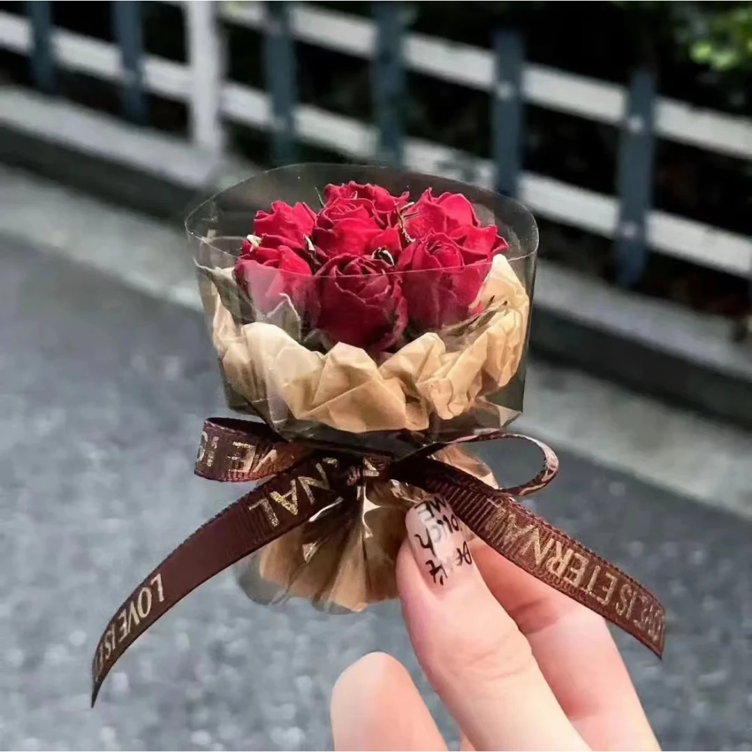 【艺凡】迷你口袋见面玫瑰向日葵永生花仿真花伴手礼盒生日礼物装饰