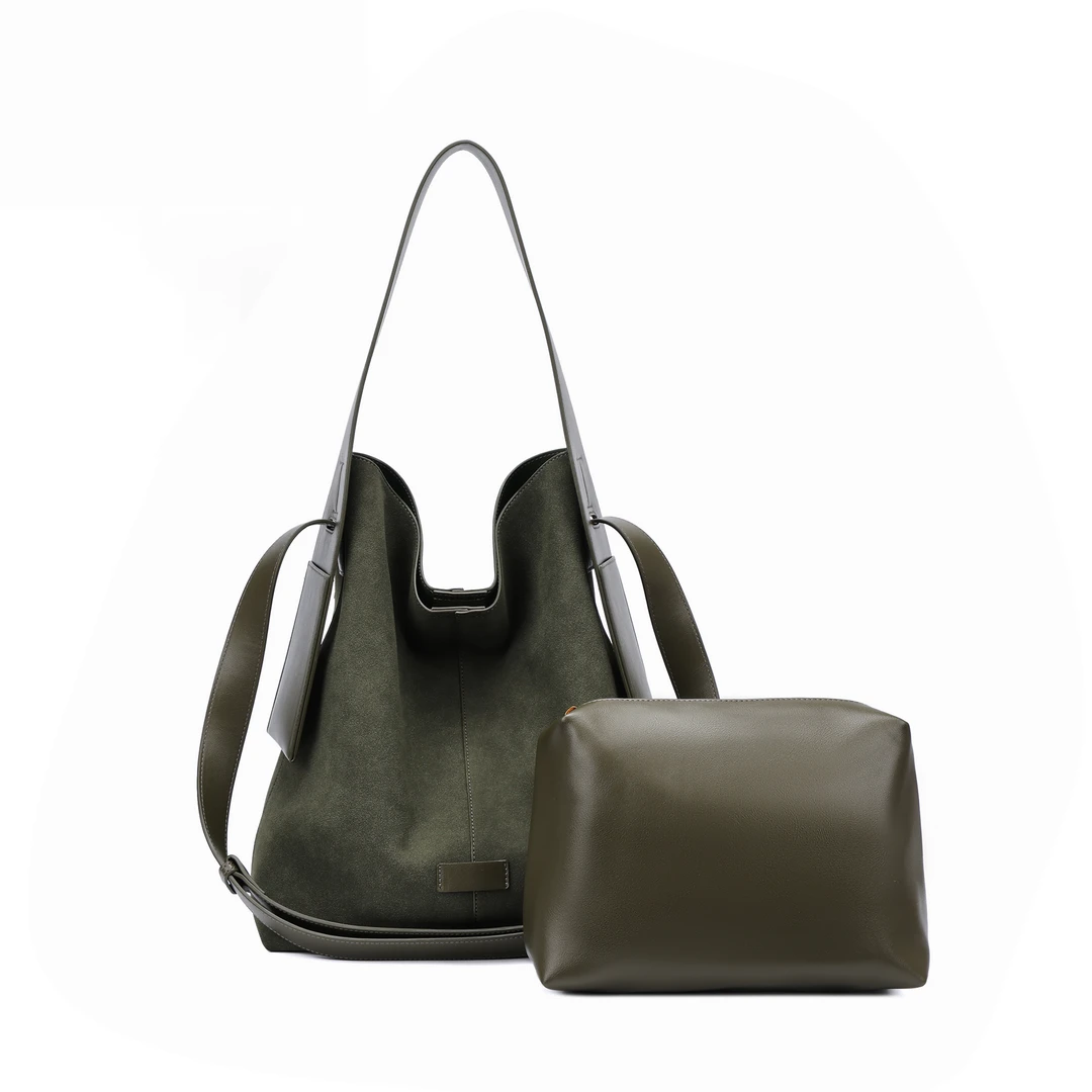 【橄榄绿意】2025新款挂耳包大容量托特包设计款单肩斜跨包0226