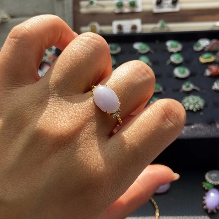 翡翠戒指银S925镶嵌戒指