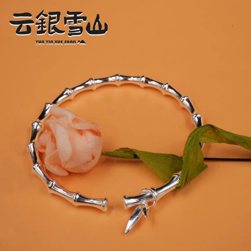 云银雪山 足银手镯 【节节高升手镯】足银手镯  YZ32