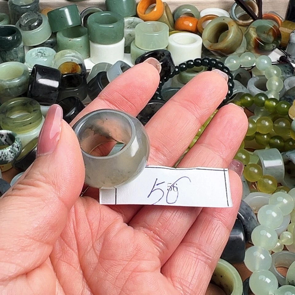 【闪购商品】合金蛇纹石玉戒指若*