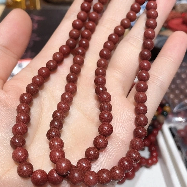 泥塑合香珠红麝0.6脖挂链