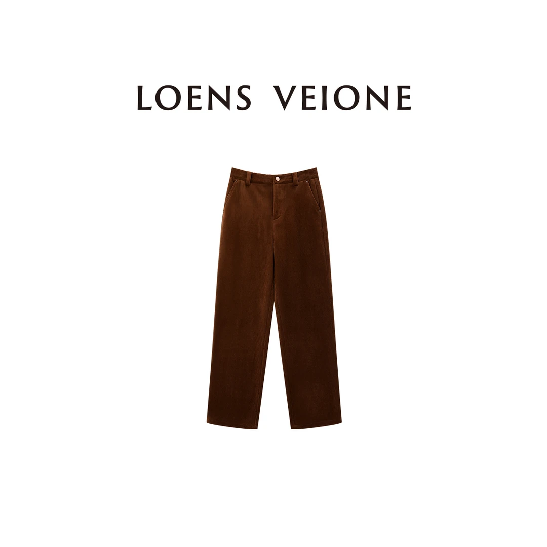 LOENS VEIONE/路斯威亚“尤里克”精选醋酸宽松绒感裤23CVDG0623N