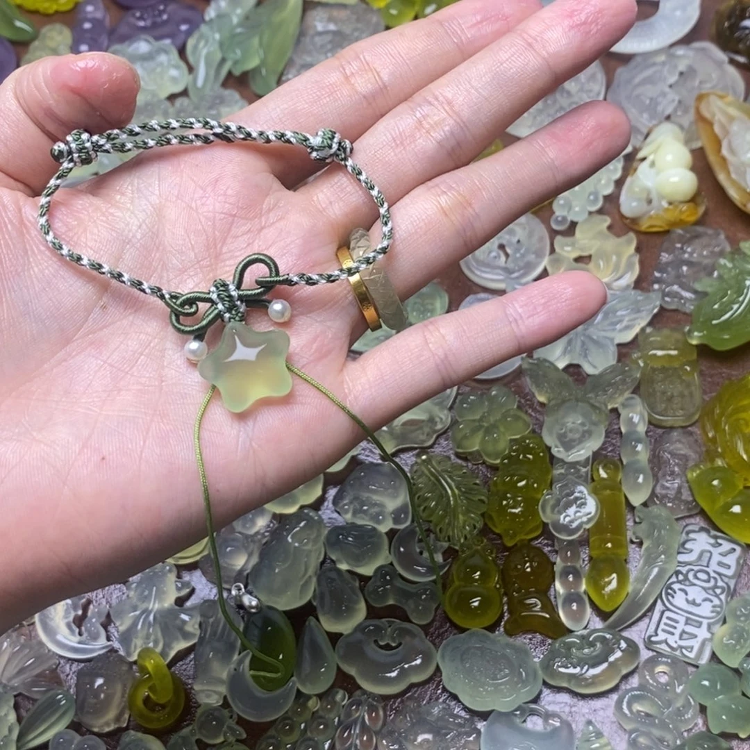 蛇纹石玉合金项链
