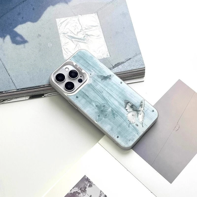 雾蝶适用苹果16plus手机壳防摔简约vivox200s高级感荣耀全包OPPO