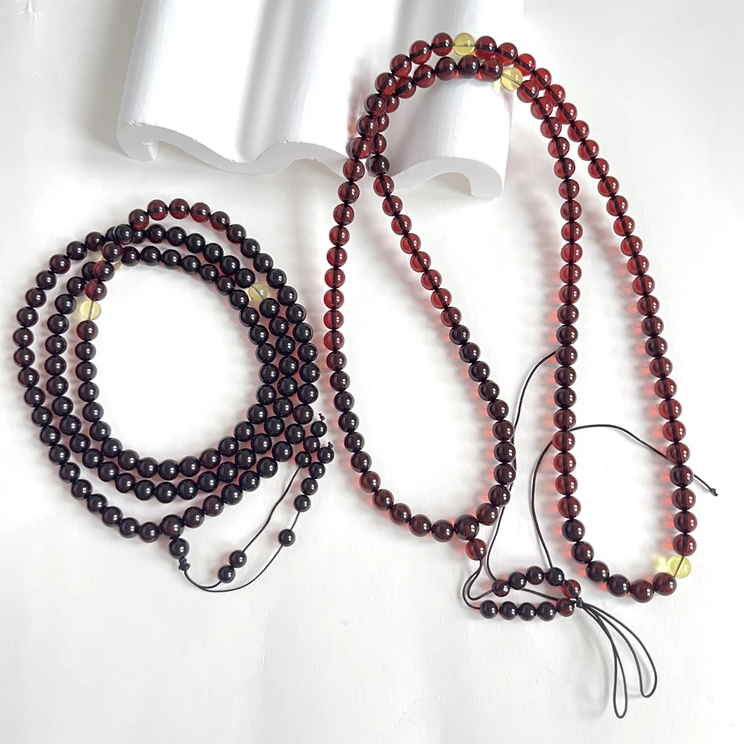 【小宝珠宝】14  T15758-血珀长链-多样性发一件-6mm