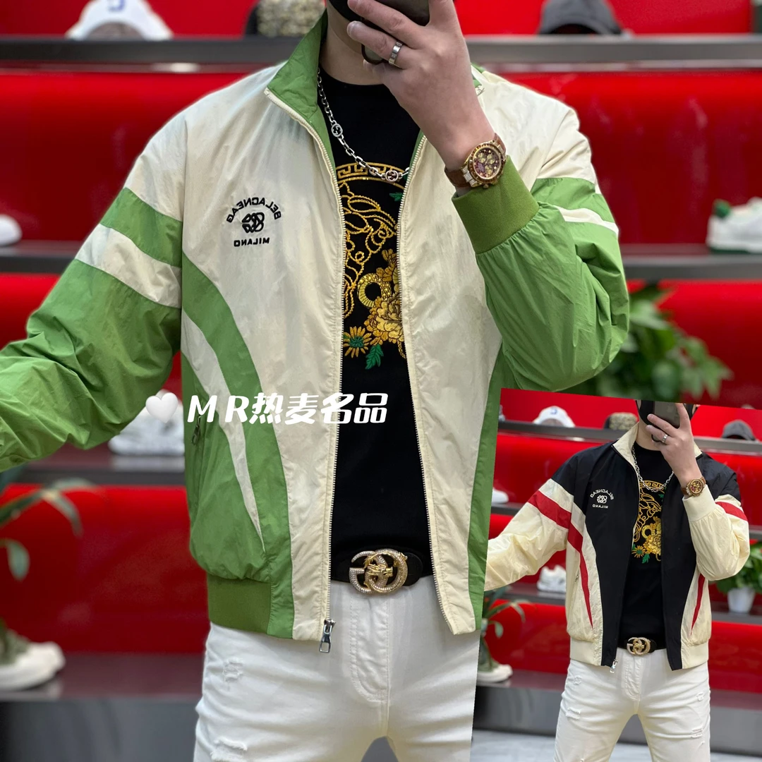 【星欧甄选】春夏夹克竖领胸标字母拼色25款 男士修身高端时尚外套