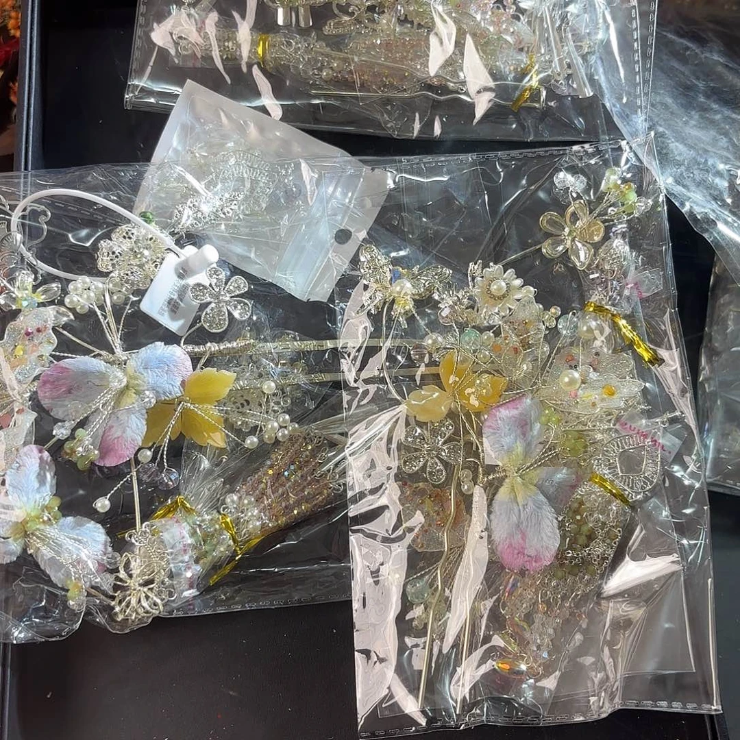 混合材质银色绒花系列