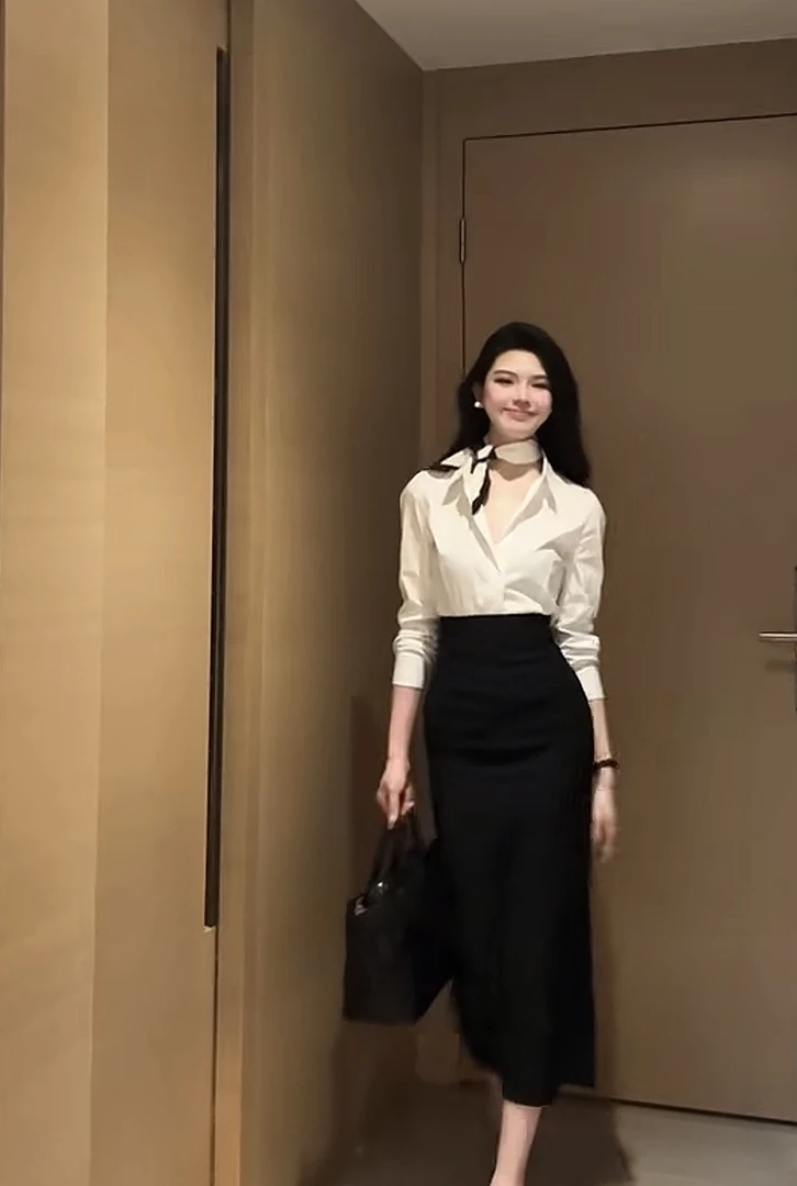 少量现货【桃漫如雨】高级感气质时尚通勤显瘦半身裙7009款