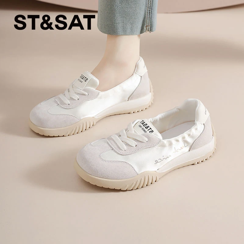 星期六极简风套脚松紧带设计感德训鞋2025年春夏日常百搭休闲女鞋
