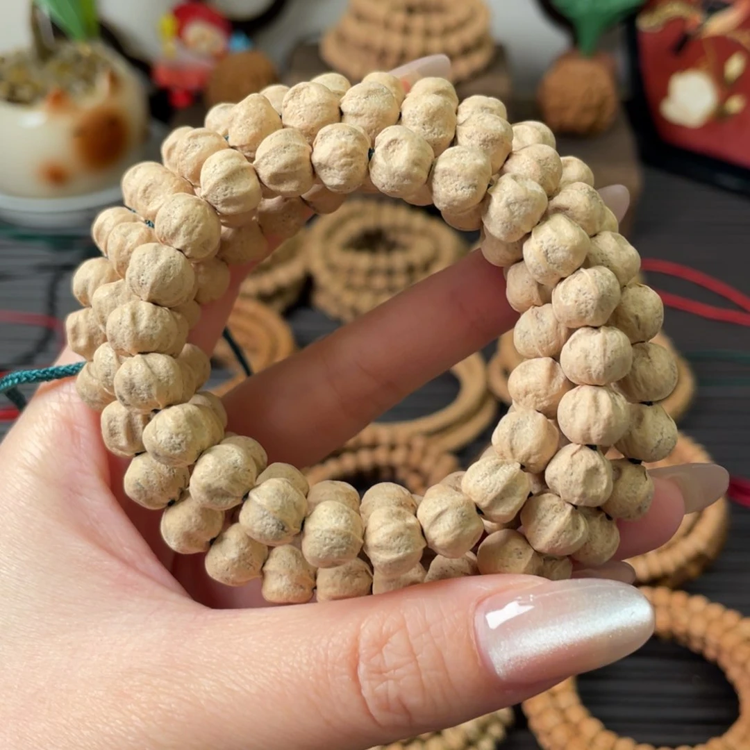 吊坠柏香籽/百香籽8+奶油皮原桩莲花