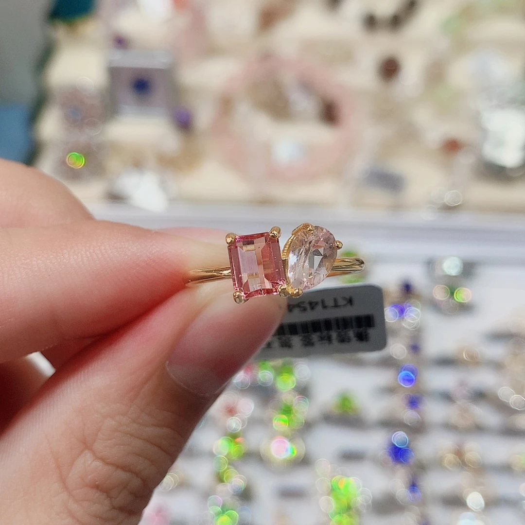 银S925镶嵌碧玺戒指戒指