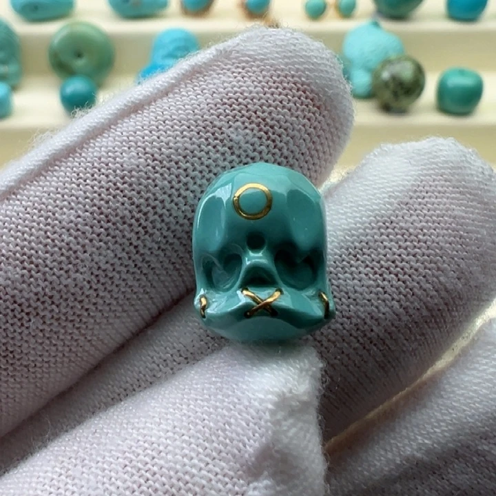 绿松石18K金镶嵌珠宝半成品