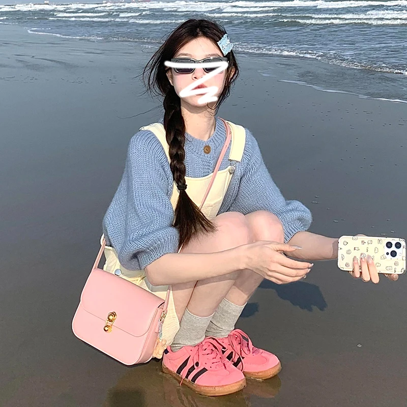 2025新款小个子开春穿搭一整套甜美背带连衣裙子女装春季套装短裙