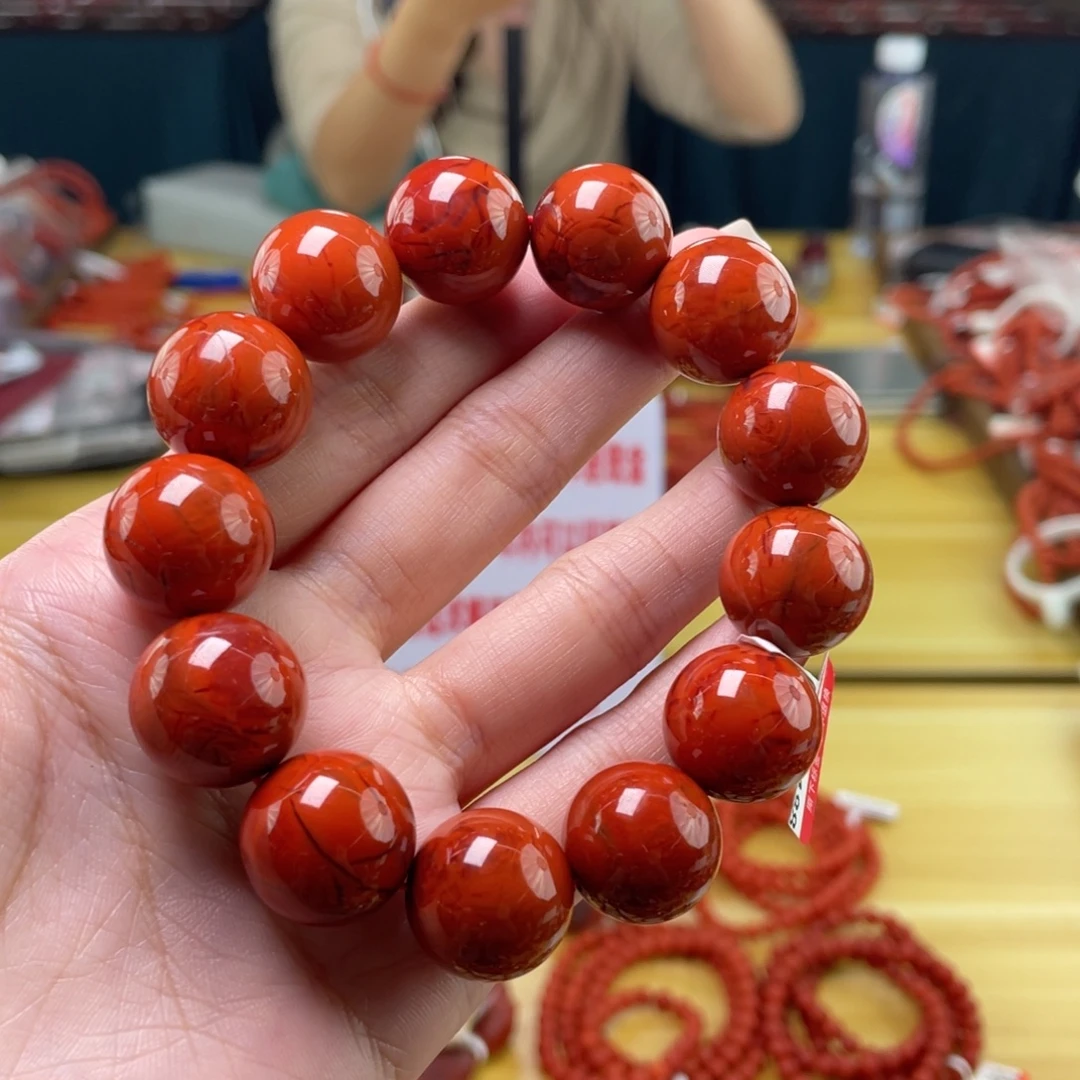 南红玛瑙未镶嵌17mm 多样性发一