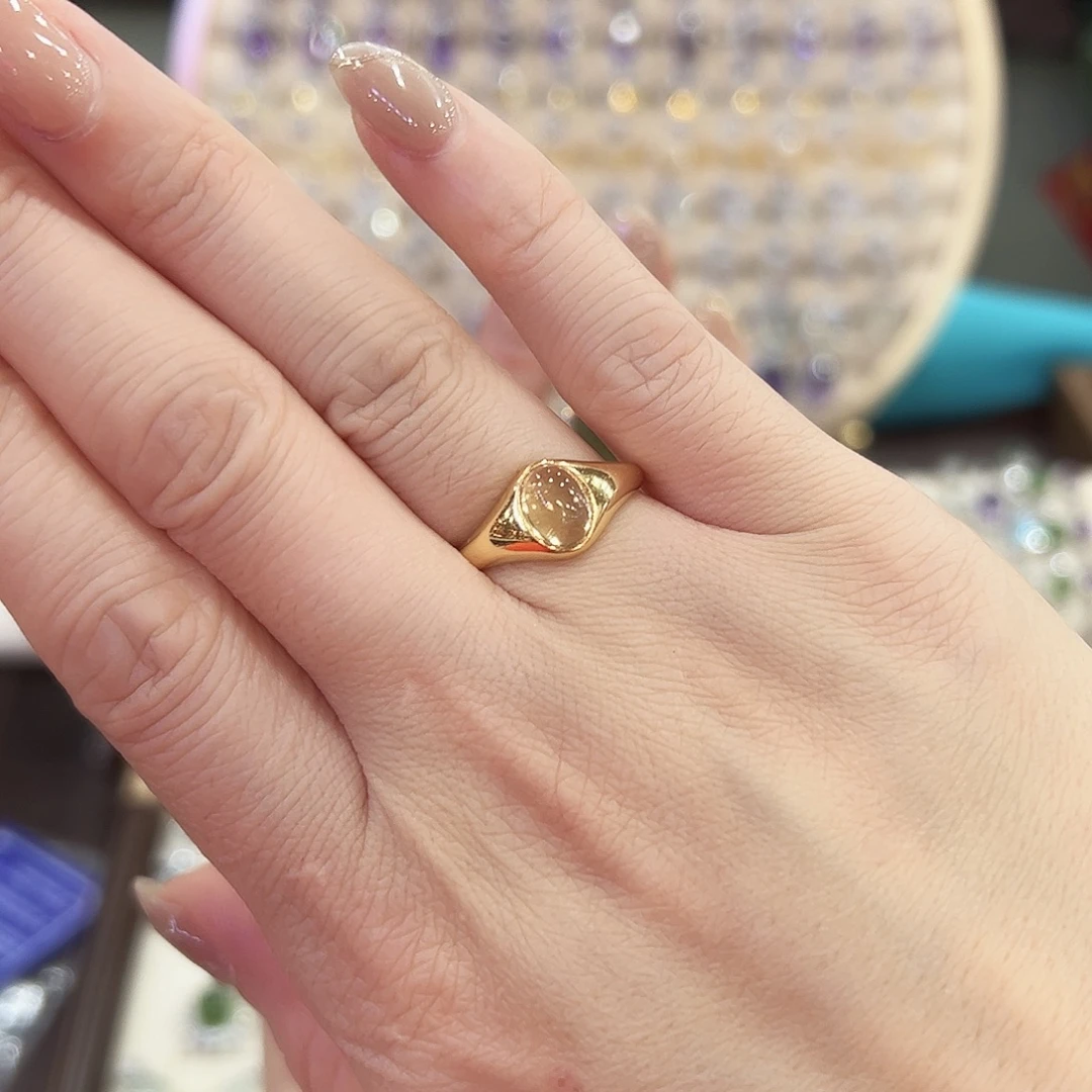 黄晶银S925镶嵌戒指