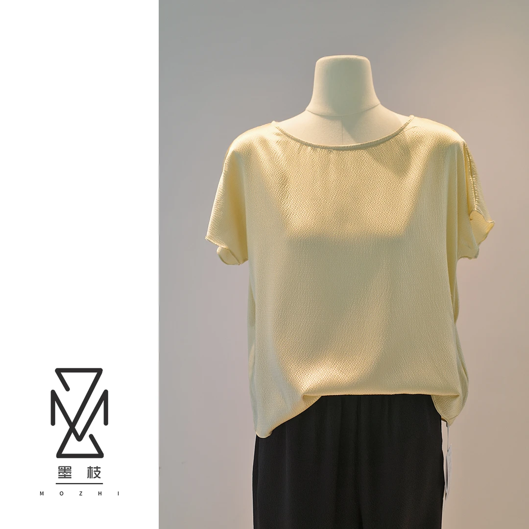 墨枝 气质圆领百搭桑蚕丝小衫S900A063