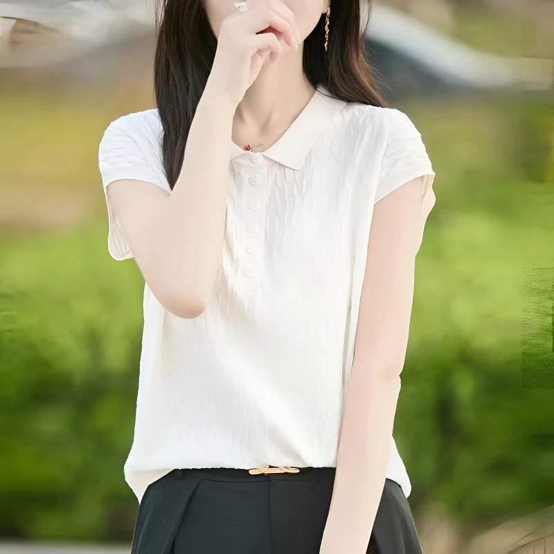 （102）短袖夏季常规款包袖夏季毛针织衫女装百搭芭比风