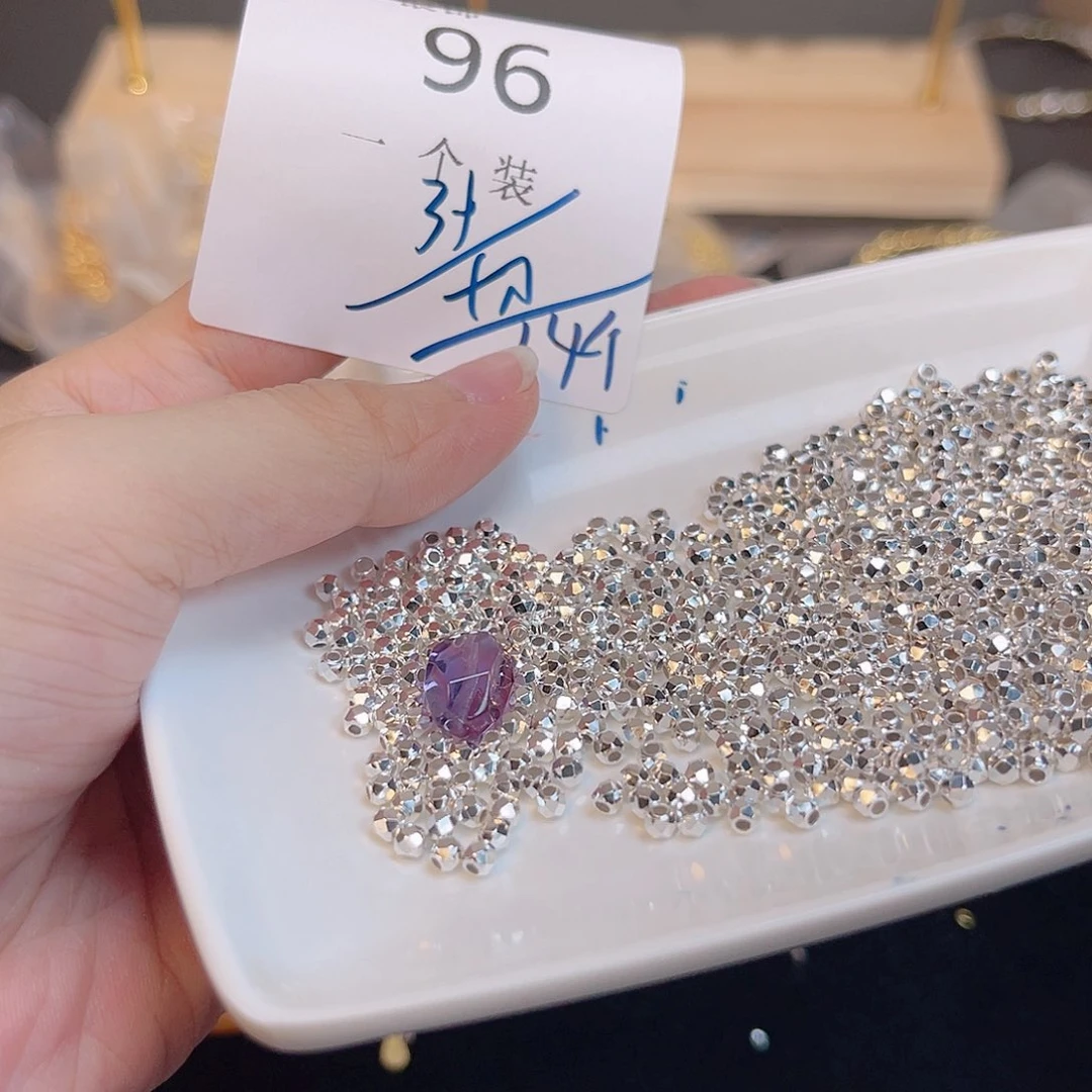 水晶珠宝半成品银S925镶嵌96 。