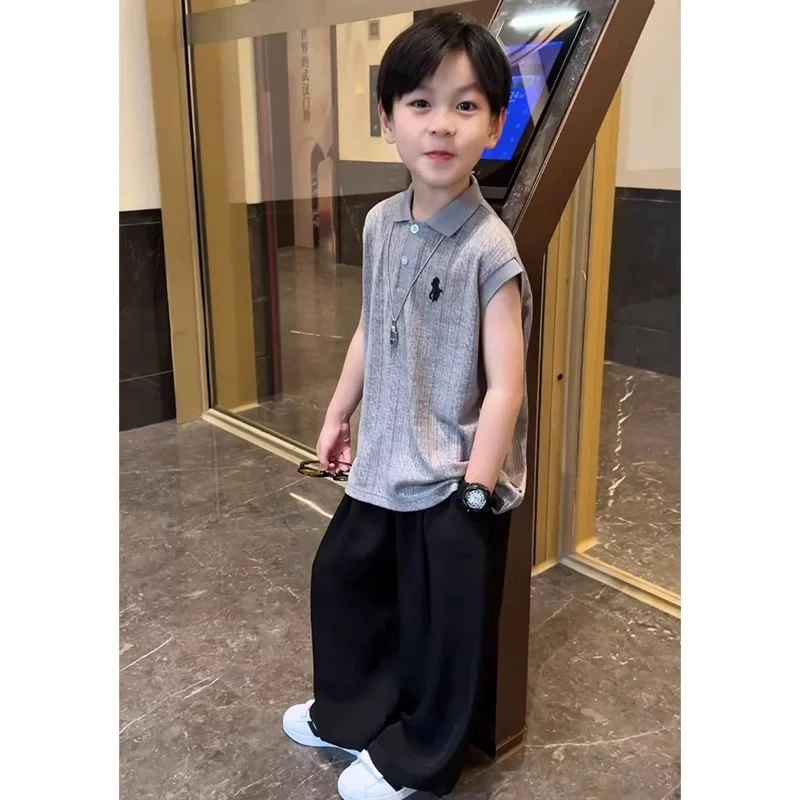 大童潮酷套装polo衫2025新款夏季时尚洋气休闲儿童夏装儿童服装