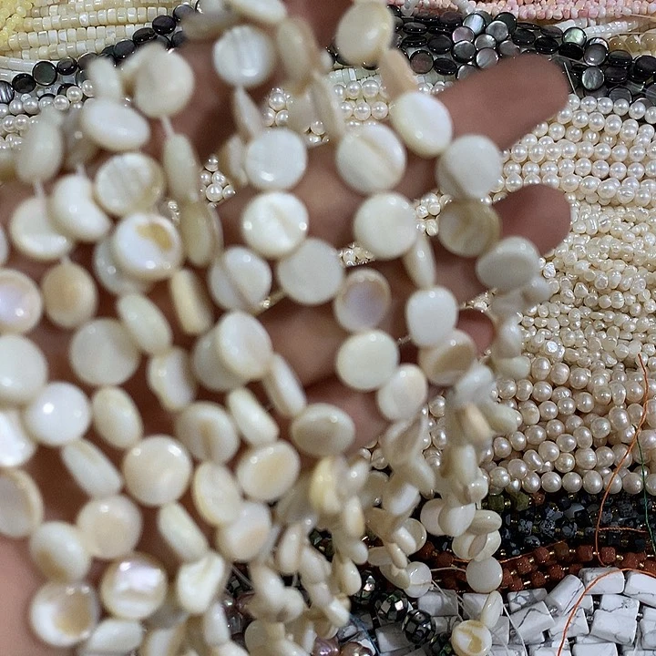 2条贝壳37孔圆豆豆