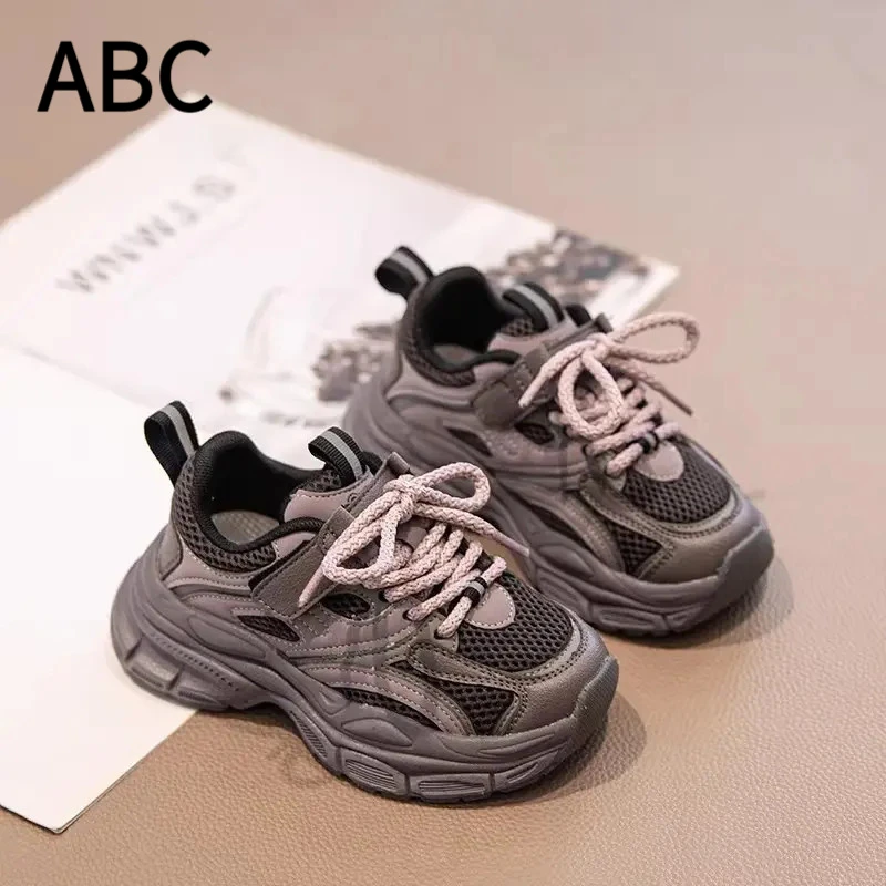 ABC儿童老爹鞋2025春秋新款女童鞋子男童运动鞋软底中大童休闲鞋