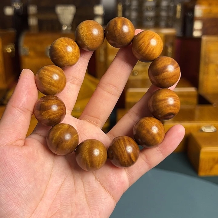 金丝楠小叶楠枯木料手串2.0cm带礼盒