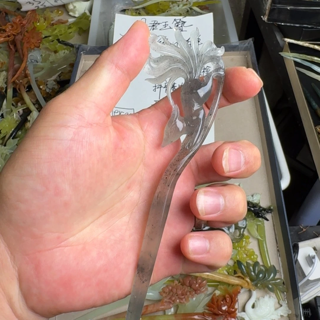 蛇纹石玉未镶嵌发饰