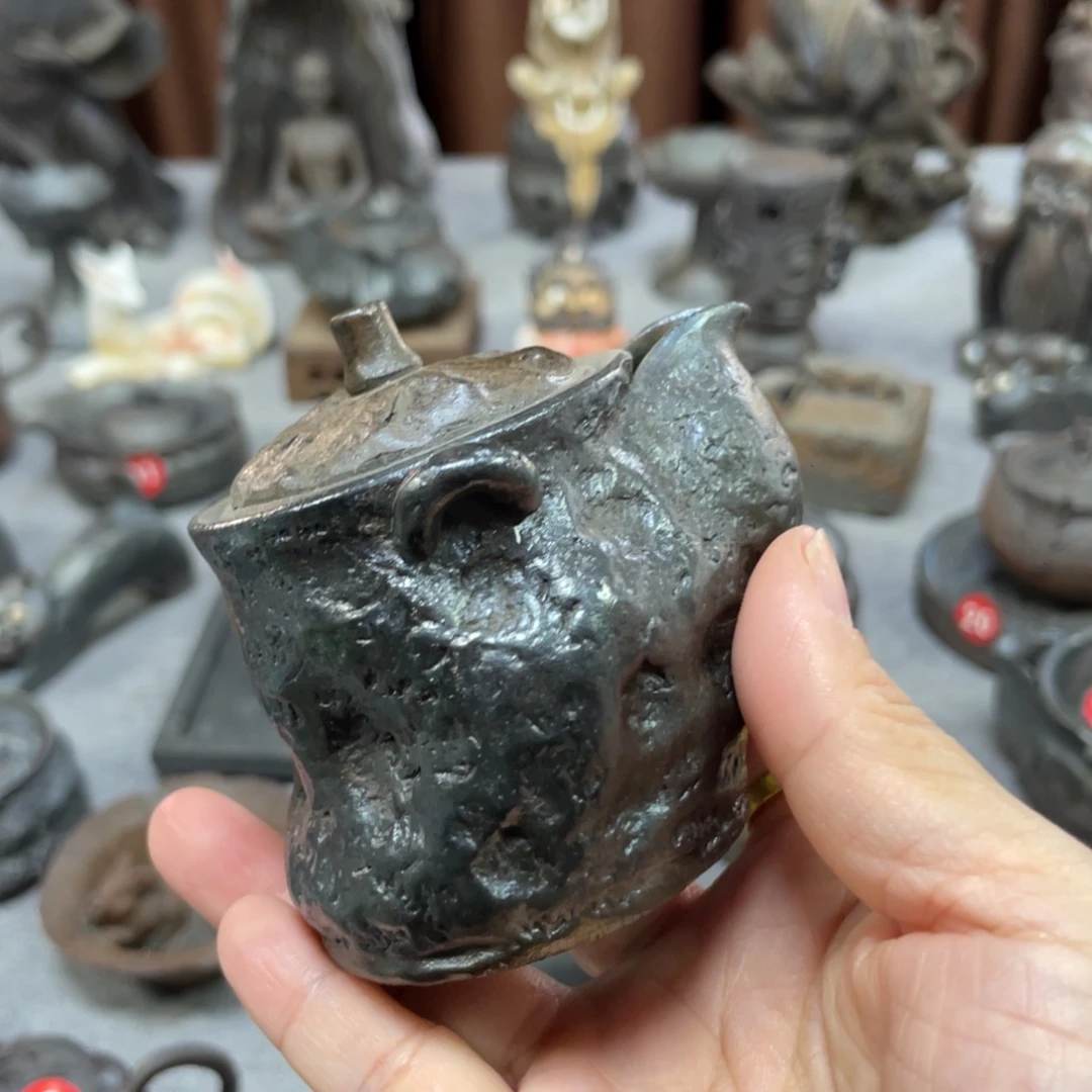 宝瓶全手捏柴烧茶器