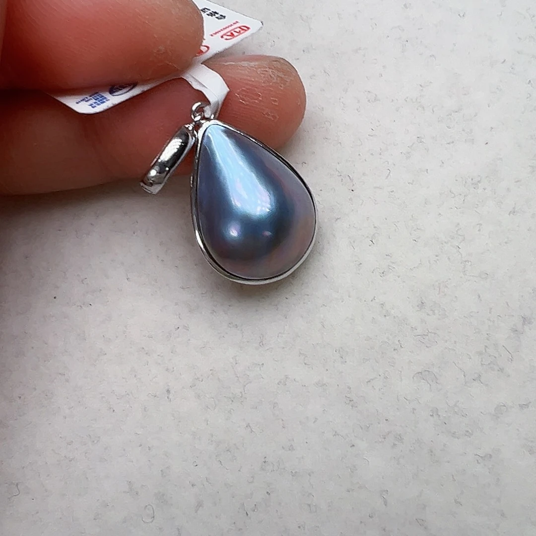 拼合珍珠（马贝珠）颈饰银S925镶嵌