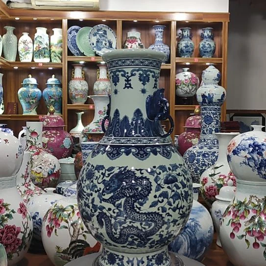 瓶景德镇陶瓷花瓶釉下青花