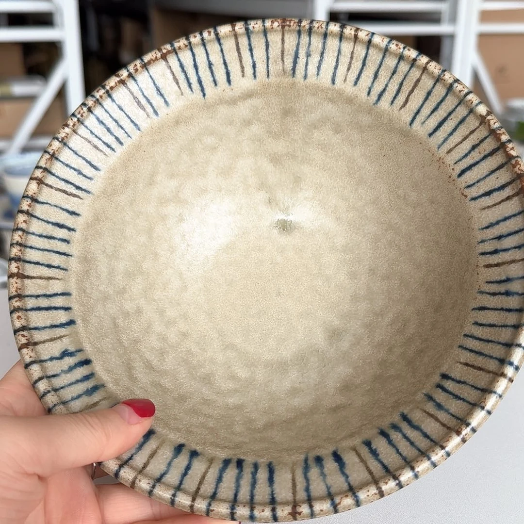 瓷片1只19.8厘米复古汤碗