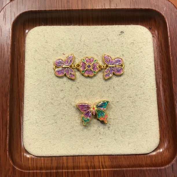 足金999烧兰蝶恋花半链➕蝴蝶转运珠