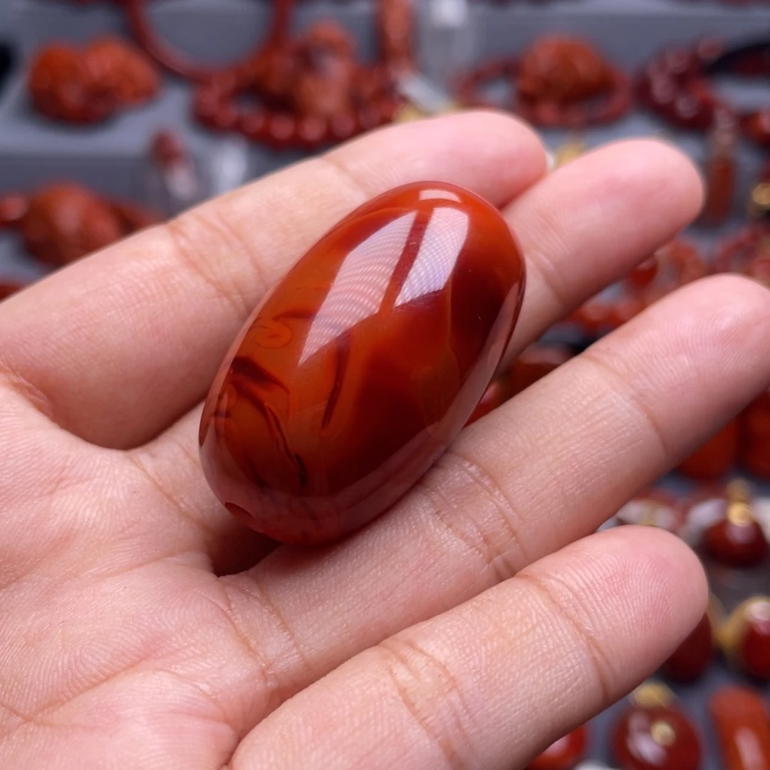 南红玛瑙未镶嵌珠宝奇石桶珠吊坠