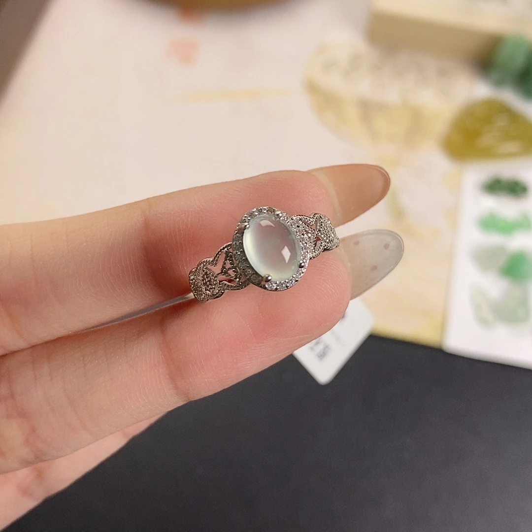 翡翠银S925镶嵌吊坠(不含链)