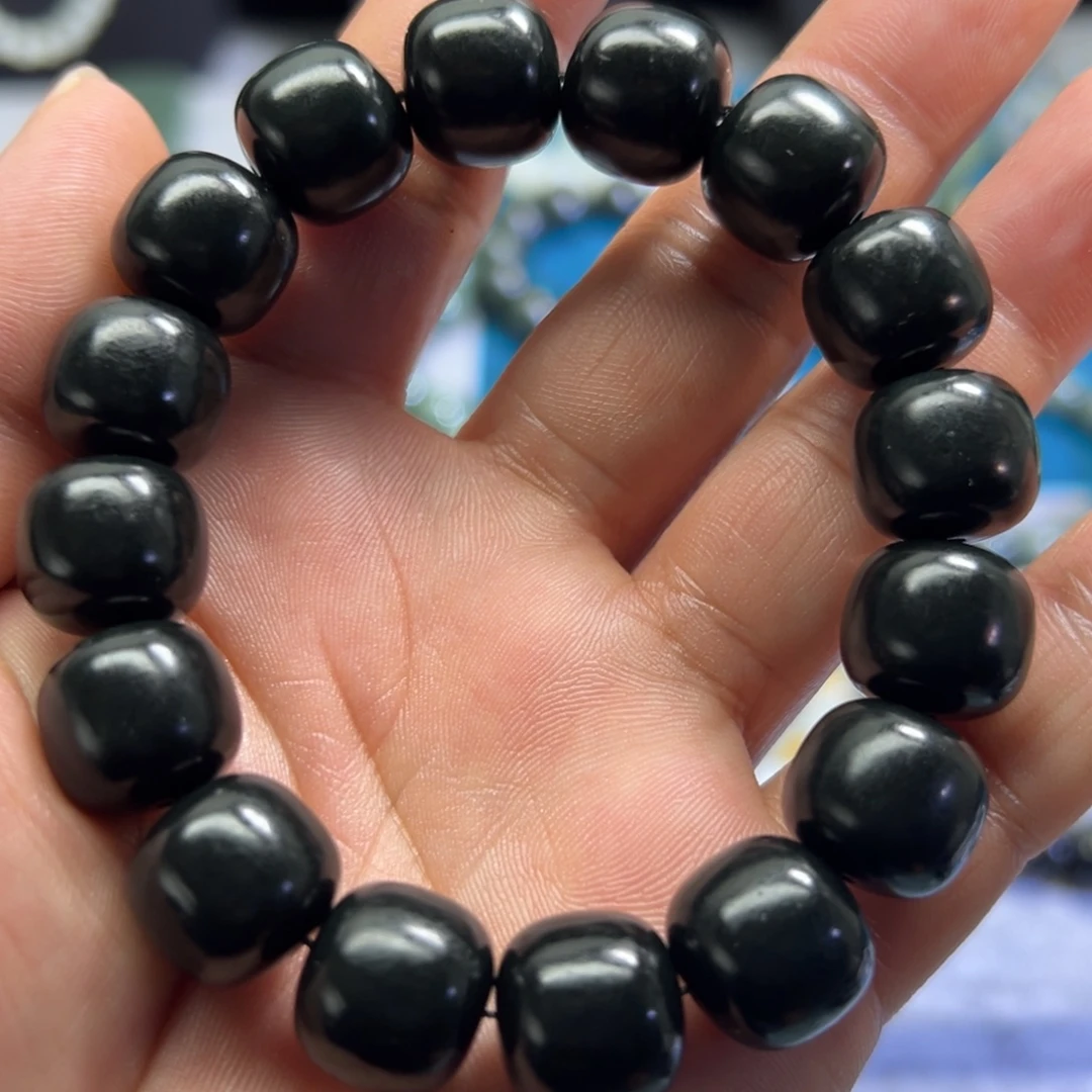 和田玉未镶嵌手链塔黑卡14