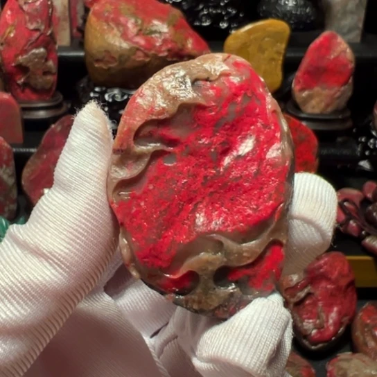 昌化鸡血石原石手把