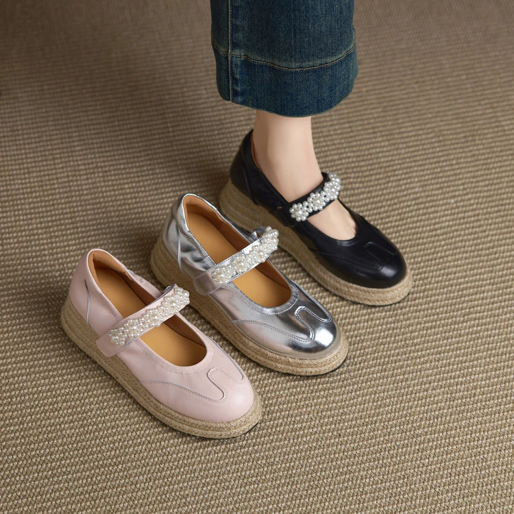 5cm 仙女风韩版百搭玛丽珍单鞋春秋法式气质甜酷简约时尚浅口单鞋