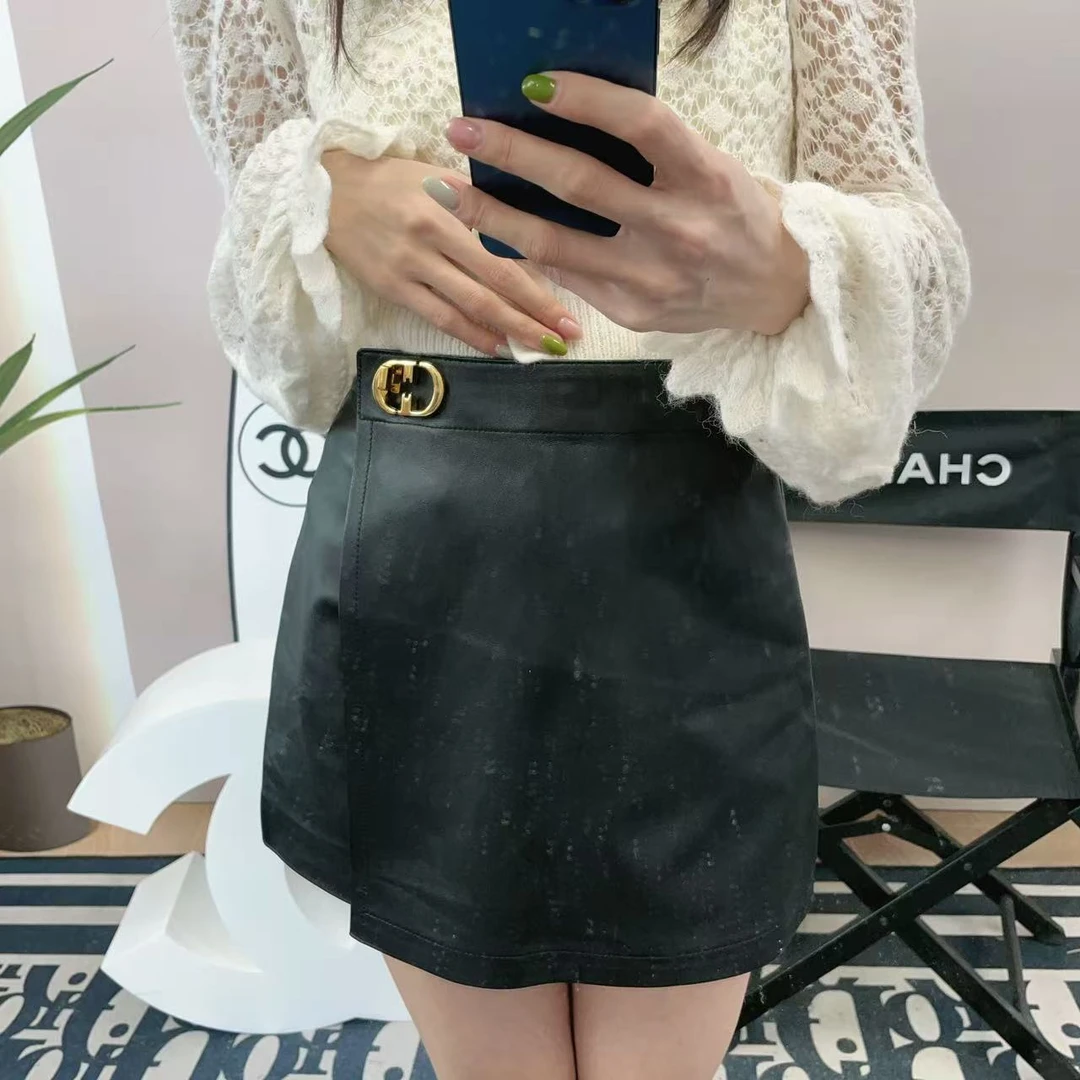 95新 DIOR/迪奥 麦殿/牛皮裙裤165码黑色/250405ZLJWQ10