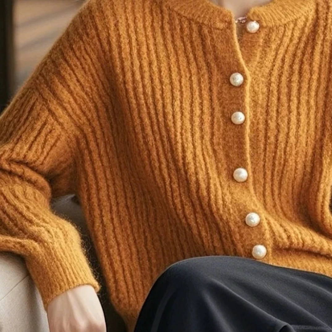 【妍帛】 秋冬小码针织厚款圆领毛衣