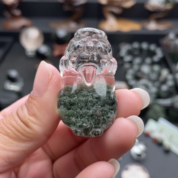 颈饰未镶嵌水晶绿幽灵貔貅吊坠定制