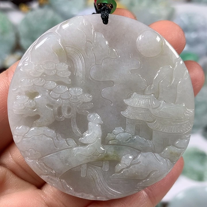 翡翠未镶嵌颈饰山水福利