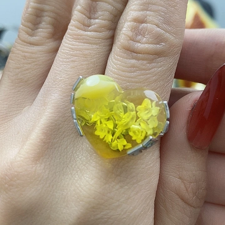 琥珀戒指未镶嵌戒指