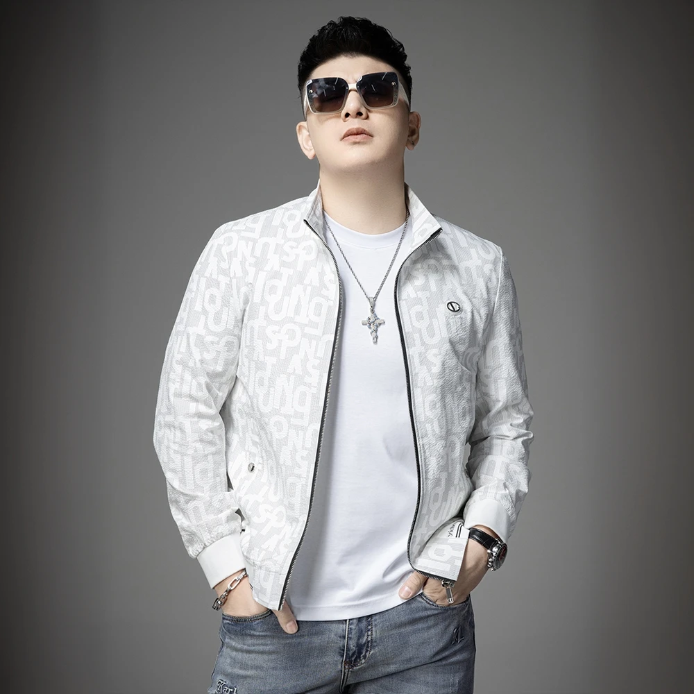 路约威格春秋季外套男士轻奢衣服时尚休闲舒适百搭高端夹克上衣